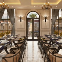 Thiết kế nội thất nhà hàng ẩm thực Trung Kiên gần gũi thiên nhiên  